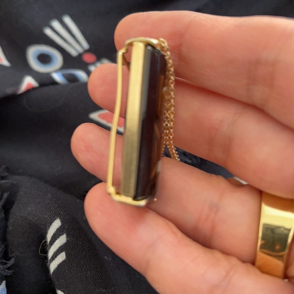 52 Carat smoky quartz gold tone pendant & chain - Picture 11 of 11